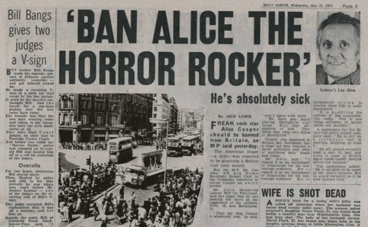 Alice Cooper making headlines in London