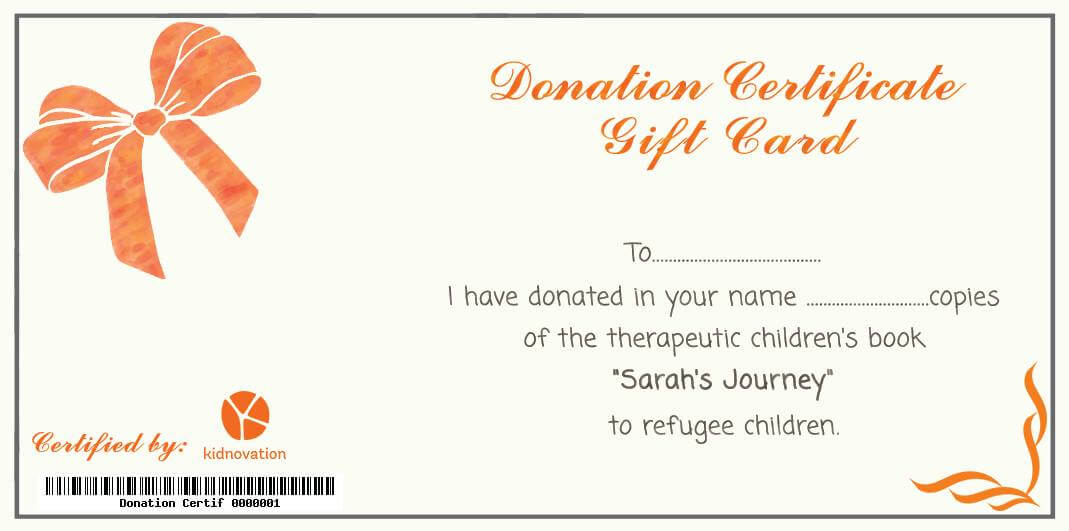 Sarah's Journey gift certificate